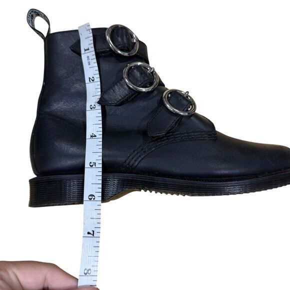 Dr. Martens Maudie Womens Size 5 Black Leather Short Buckle Boots EU 36 - Picture 11 of 12
